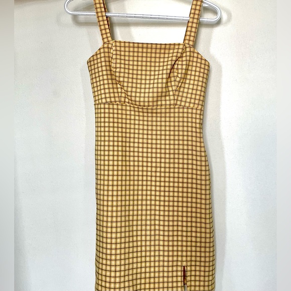 Cute Yellow Checkered Sundress - Size Small - Picture 3 of 3